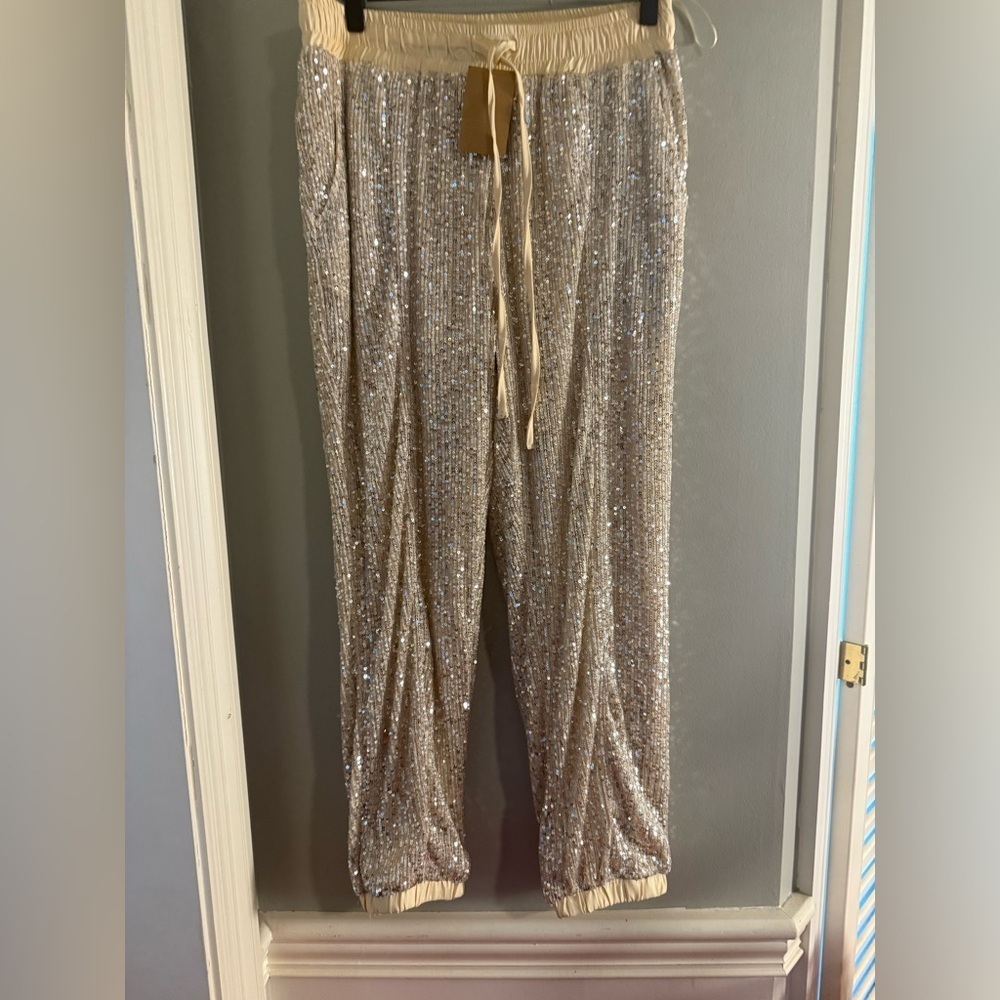 Style Rack Silver Sequin Joggers